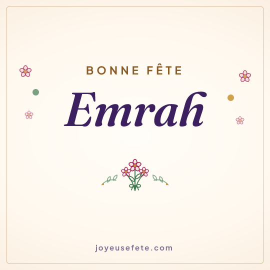Image carrée « Bonne fête Emrah » pour WhatsApp