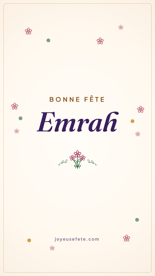 Image « Bonne fête Emrah » au format story