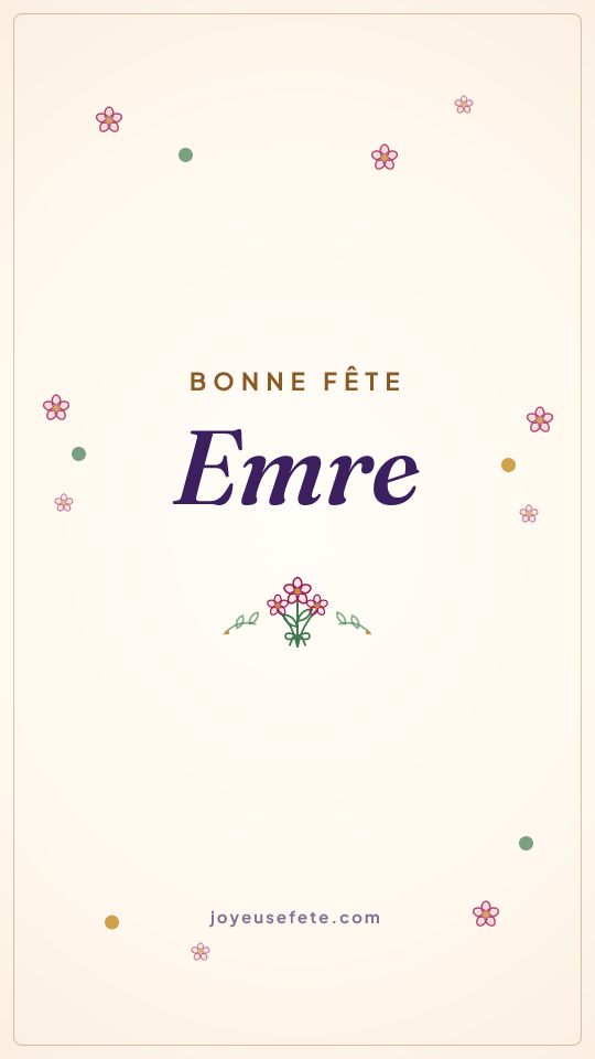 Image « Bonne fête Emre » au format story