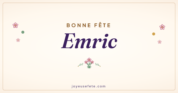 Image « Bonne fête Emric » au format large