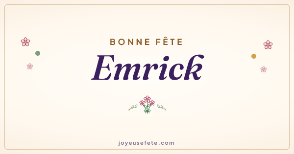 Image « Bonne fête Emrick » au format large
