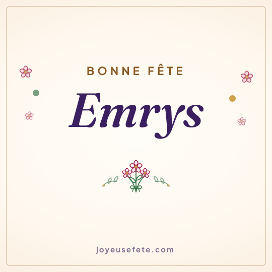 Image carrée « Bonne fête Emrys » pour WhatsApp