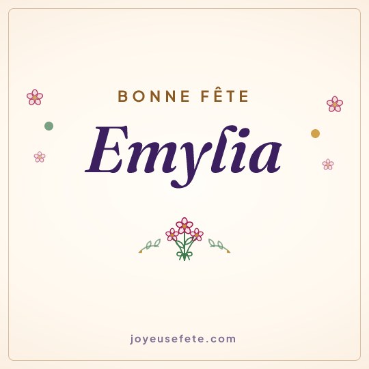 Image carrée « Bonne fête Emylia » pour WhatsApp