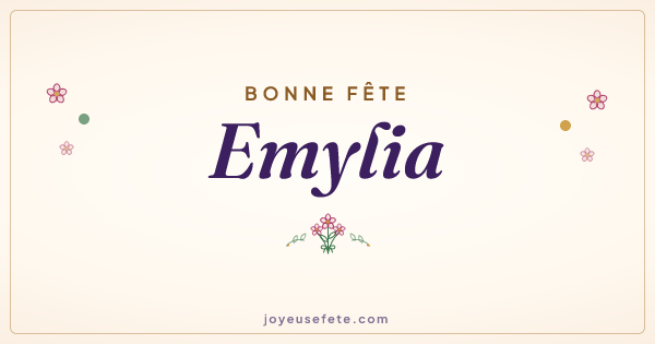 Image « Bonne fête Emylia » au format large