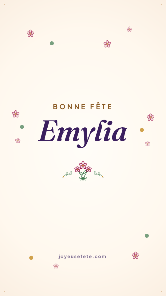 Image « Bonne fête Emylia » au format story