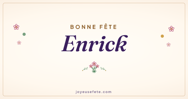 Image « Bonne fête Enrick » au format large