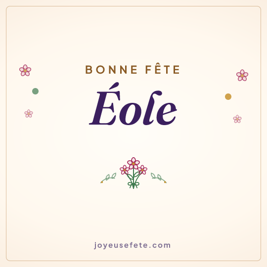 Image carrée « Bonne fête Éole » pour WhatsApp