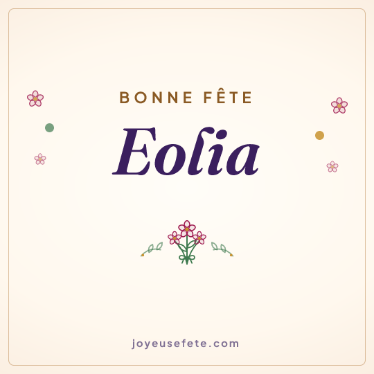 Image carrée « Bonne fête Eolia » pour WhatsApp