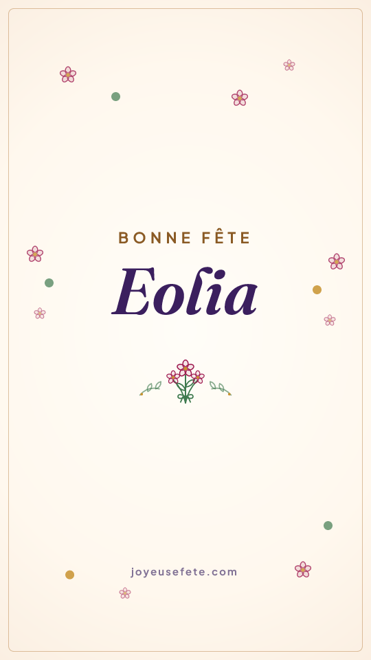 Image « Bonne fête Eolia » au format story
