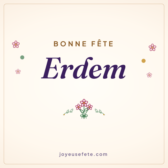 Image carrée « Bonne fête Erdem » pour WhatsApp