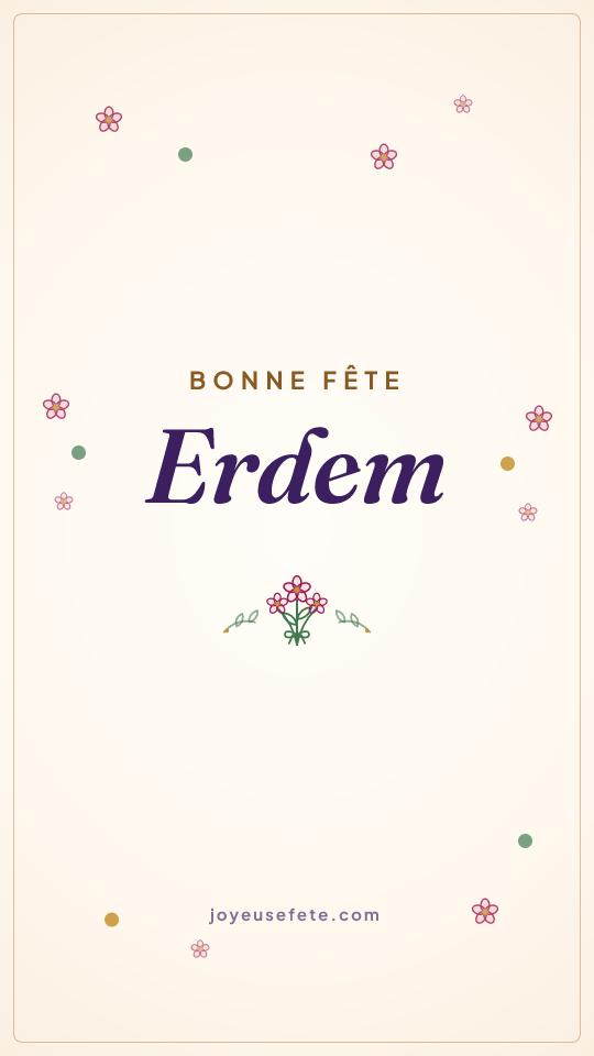 Image « Bonne fête Erdem » au format story
