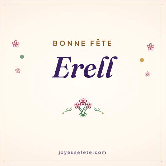 Image carrée « Bonne fête Erell » pour WhatsApp