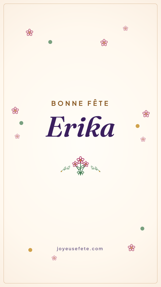 Image « Bonne fête Erika » au format story