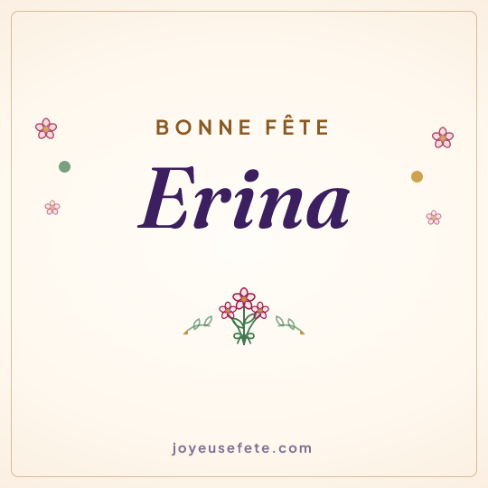 Image carrée « Bonne fête Erina » pour WhatsApp