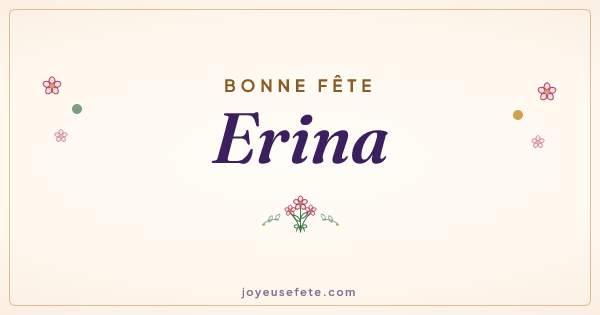 Image « Bonne fête Erina » au format large