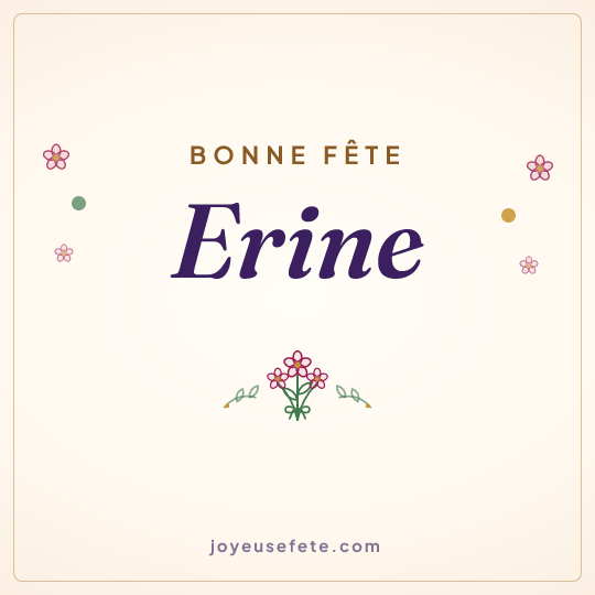 Image carrée « Bonne fête Erine » pour WhatsApp