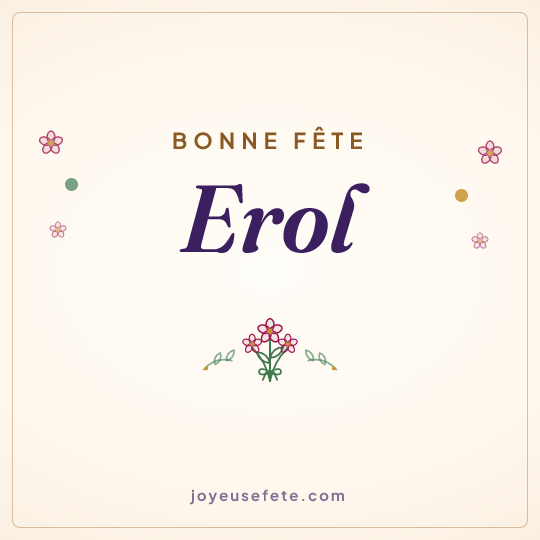 Image carrée « Bonne fête Erol » pour WhatsApp