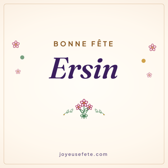 Image carrée « Bonne fête Ersin » pour WhatsApp