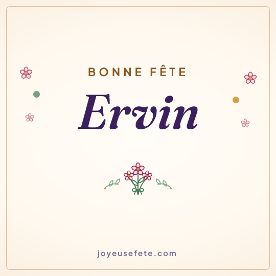 Image carrée « Bonne fête Ervin » pour WhatsApp