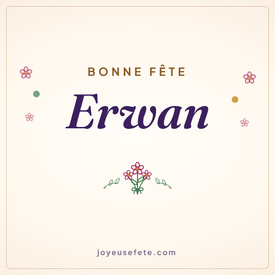 Image carrée « Bonne fête Erwan » pour WhatsApp