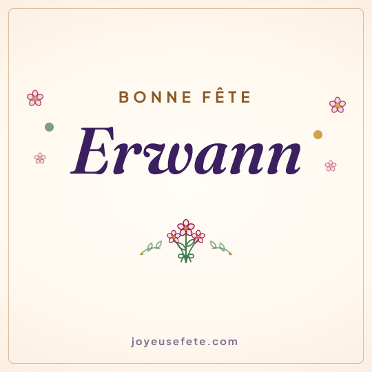 Image carrée « Bonne fête Erwann » pour WhatsApp