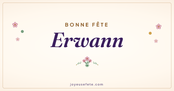 Image « Bonne fête Erwann » au format large