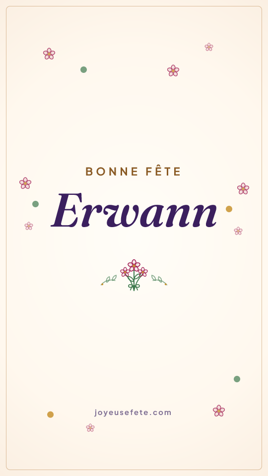 Image « Bonne fête Erwann » au format story