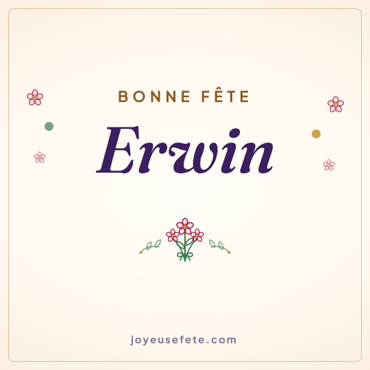 Image carrée « Bonne fête Erwin » pour WhatsApp