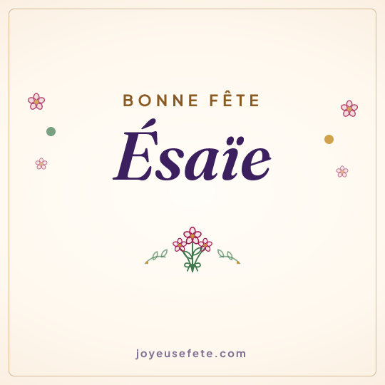 Image carrée « Bonne fête Esaïe » pour WhatsApp