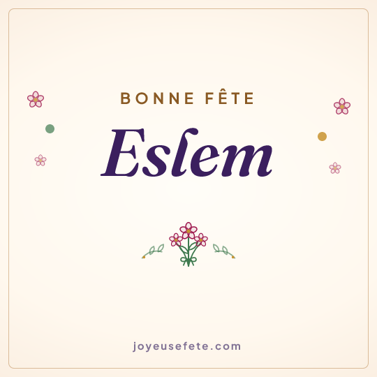 Image carrée « Bonne fête Eslem » pour WhatsApp