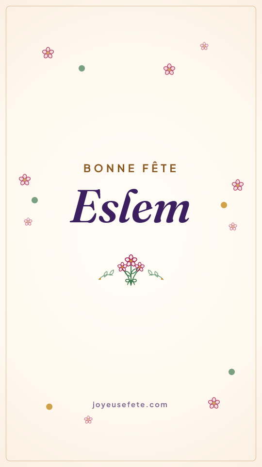 Image « Bonne fête Eslem » au format story