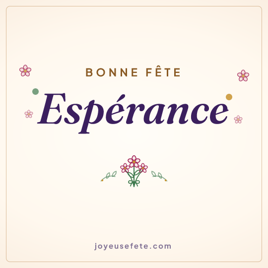 Image carrée « Bonne fête Espérance » pour WhatsApp