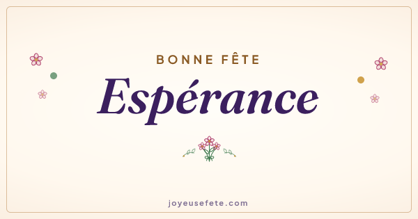 Image « Bonne fête Espérance » au format large