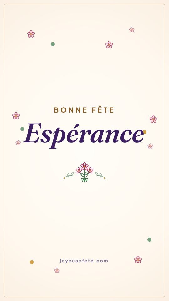 Image « Bonne fête Espérance » au format story