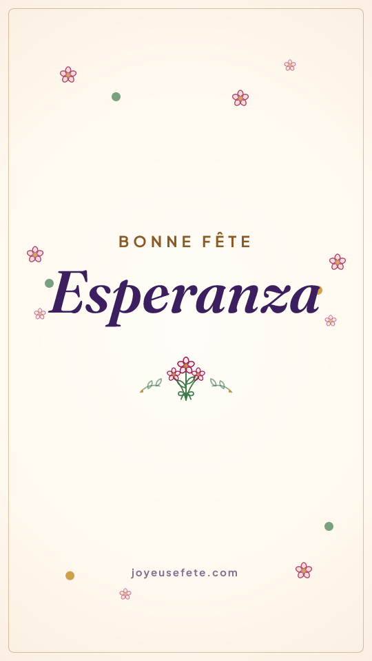 Image « Bonne fête Esperanza » au format story