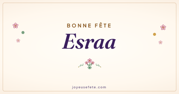 Image « Bonne fête Esraa » au format large