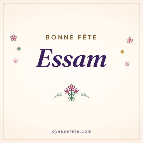 Image carrée « Bonne fête Essam » pour WhatsApp