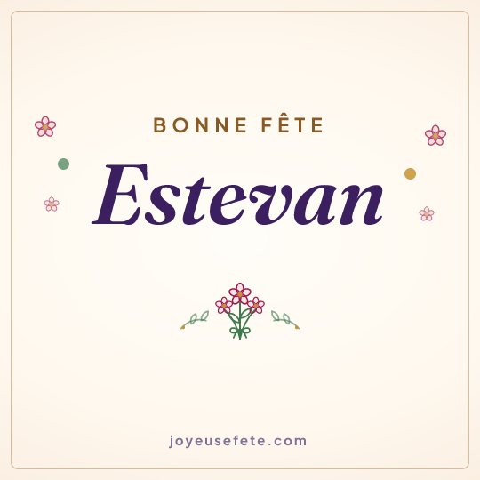 Image carrée « Bonne fête Estevan » pour WhatsApp