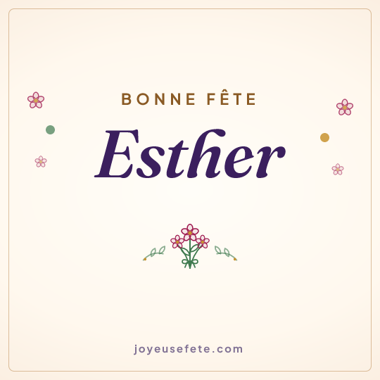 Image carrée « Bonne fête Esther » pour WhatsApp