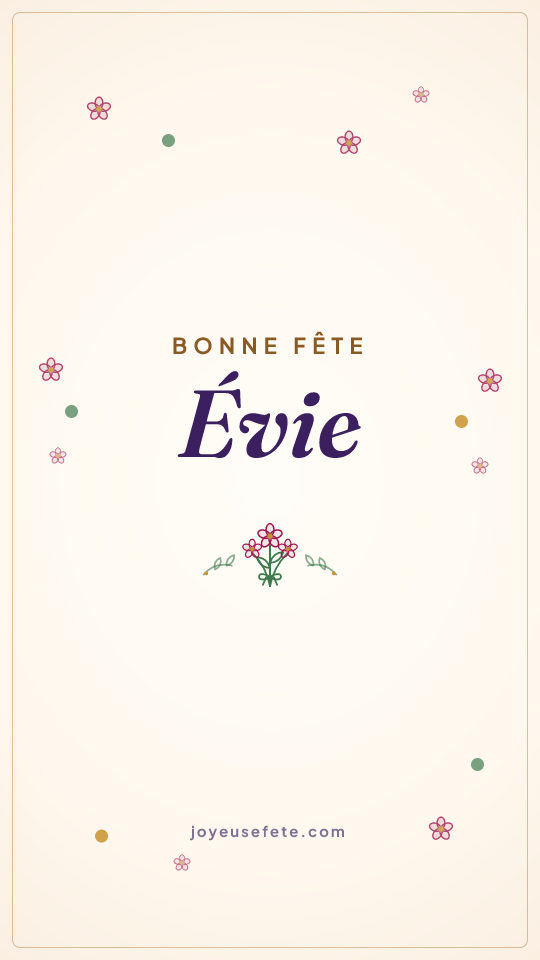 Image « Bonne fête Évie » au format story