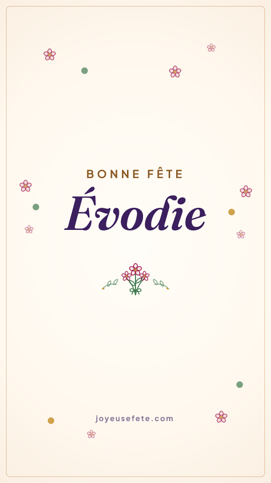 Image « Bonne fête Évodie » au format story