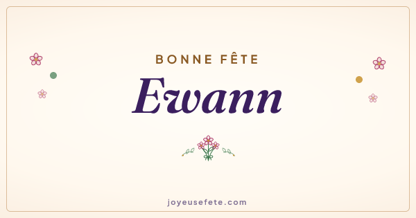 Image « Bonne fête Ewann » au format large