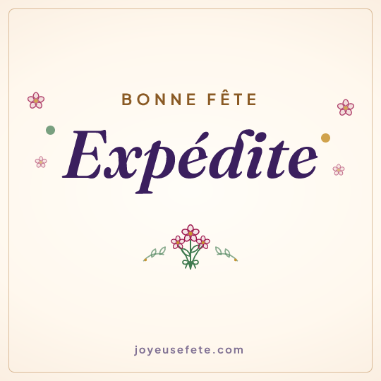 Image carrée « Bonne fête Expedite » pour WhatsApp