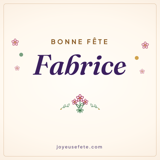 Image carrée « Bonne fête Fabrice » pour WhatsApp