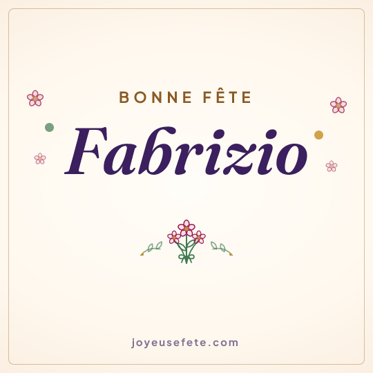 Image carrée « Bonne fête Fabrizio » pour WhatsApp