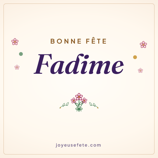 Image carrée « Bonne fête Fadime » pour WhatsApp