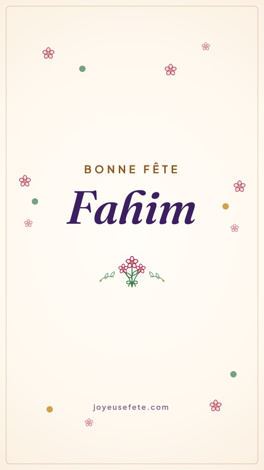 Image « Bonne fête Fahim » au format story