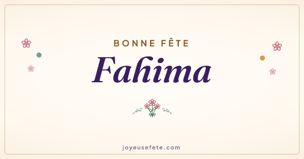 Image « Bonne fête Fahima » au format large