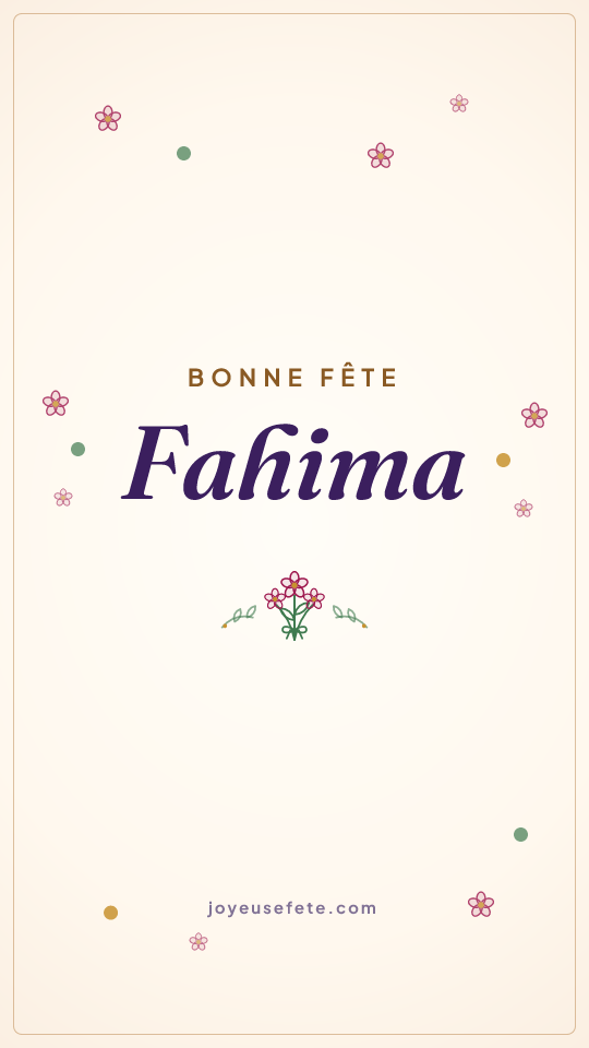 Image « Bonne fête Fahima » au format story