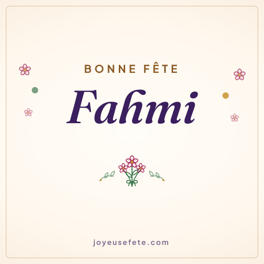 Image carrée « Bonne fête Fahmi » pour WhatsApp